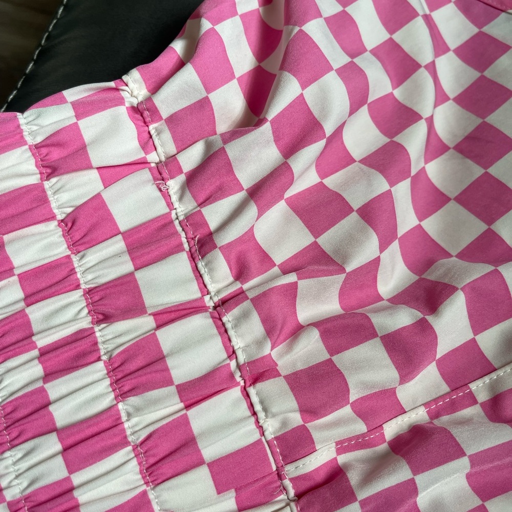 Vanilla Star Pink and White Checkered Athletic Shorts - Picture 5 of 5
